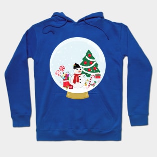 Snow globe. Snowman and new year icon Hoodie
